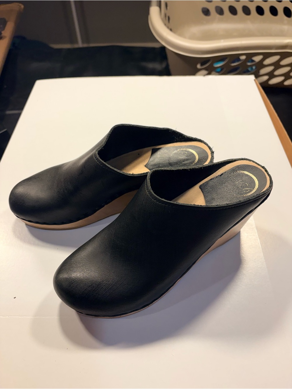 No.6 Black Women’s Slip-On Wedge Clogs